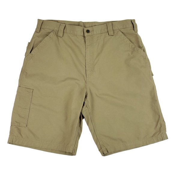 Carhartt Canvas Carpenter Work Shorts Brown Utility B147 DKH Men's Size 38 EUC - Picture 2 of 9